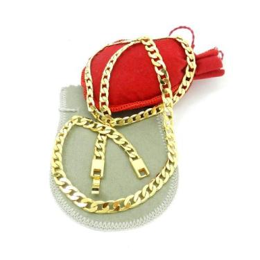 Imagem de Corrente Feminina 45cm 6mm Largura Folheada Ouro 18k CR422 - WNBIJOUTE