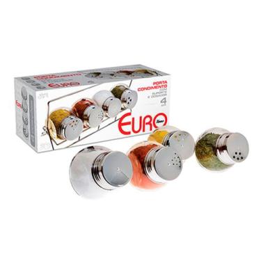 Imagem de Porta Condimento Com Suporte E Dosador Bubble 4pçs Cozinha - Euro Home