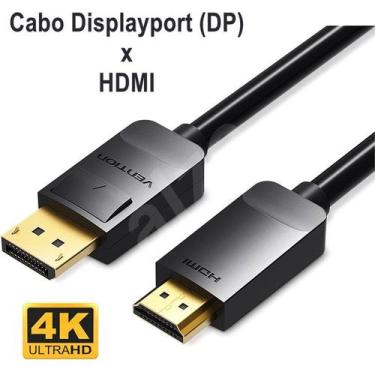 Imagem de Cabo Displayport HDMI 4K DP Display Port 4K HDMI 1.4 Vention, 3 metros