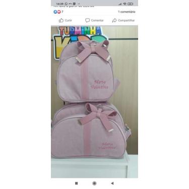 Imagem de Kits De Bolsa Personalizado No Linho Na Cor Rosa Com Fita Rose - Turmi