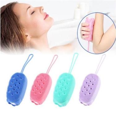 Imagem de Esponja Banho Porta Sabonete Silicone Massageador Esfoliante - Top Hou