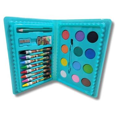 Imagem de Kit Escolar Pintura 24 Peças Turminha do Assombro - Art Brink, Azul