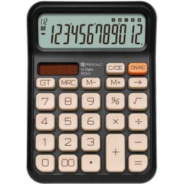 Imagem de Calculadora de Mesa 12 DIG. PT SOLAR/BATERIA PC317 - Procalc