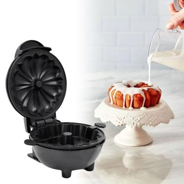 Imagem de Mini Máquina de Fazer Bolo Assar Portátil Cake Maker Antiaderente 110V 350W Preto Shopmix