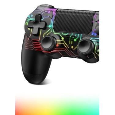 Imagem de Controle sem fio Puiseno RGB para PS4 com joystick Hall Effect
