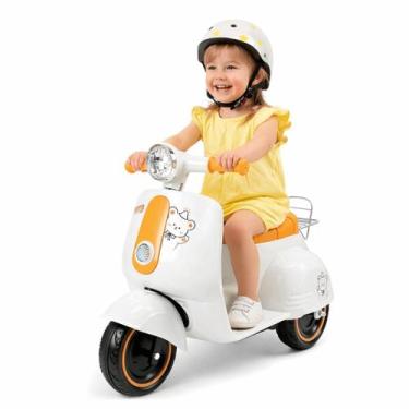 Imagem de Triciclo Eletrico Infantil Maral Passeio Scooter Avespa Branco 6V