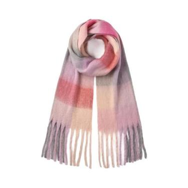 Imagem de Cachecol Feminino Estilo Coreano De Inverno Grosso E Quente De Caxemir