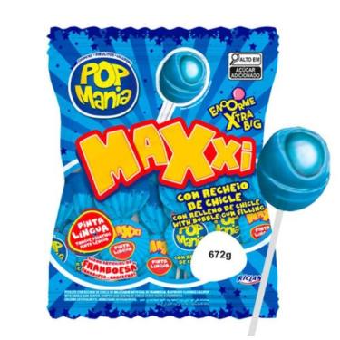 Imagem de Pirulito pop mania maxxi framboesa 672 g