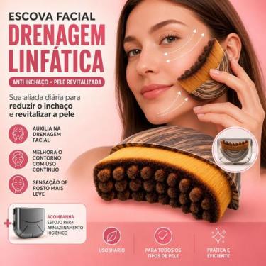 Imagem de Escova Facial Drenagem Linfatica Reduz Inchaço escova drenagem facial 