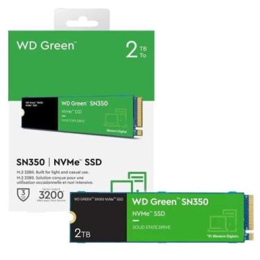 Imagem de SSD NVMe WD Green SN350 2TB M.2 2280 3200 MB/s para PC Notebook Uso Ca