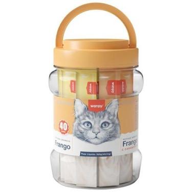 Imagem de Petisco Para Gato Pote Creamy Wanpy Sortido Sabor Frango + Frango e Ca