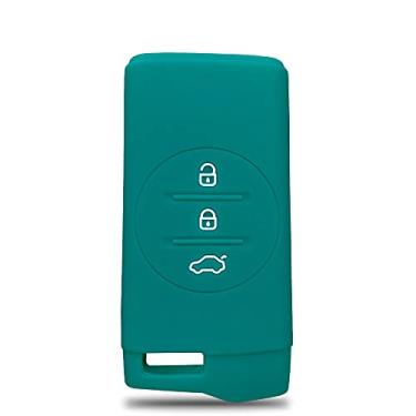 Imagem de YJADHU Capa de silicone para chave de carro com fob remoto, adequado para Chery Tiggo 7 Pro 8 Arrizo 5 EQ7 5x 3x 2020 Gx, verde escuro
