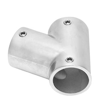 Imagem de Encaixe de corrimão de barcos, conector de tubo de barco de aço inoxidável 316 de 3 vias, polimento de espelho de 60 ° para navio para marinha(Deixou, Φ22 mm (7/8 "))