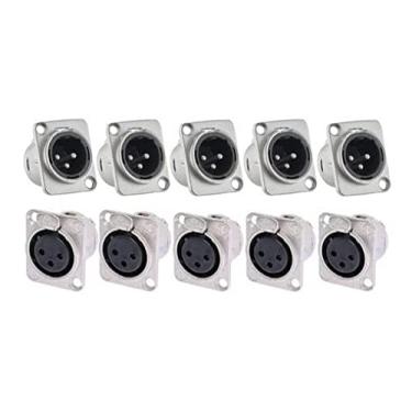 Imagem de 10 Conector Xlr Canon Fêmea E Macho Painel Santo Angelo Sa2x