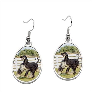 Imagem de Brinco de cachorro afegão 2 – Brincos com pingente para meninas – Presente de festa de aniversário dos namorados