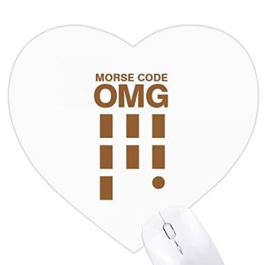 Imagem de Mousepad Morse Code Skyline Expression Heart Tapete de borracha para escritório