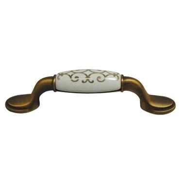 Imagem de Puxador Colonial 201 - Estampa Dourada - Âmbar - 96MM