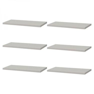 Imagem de Kit 6 Prateleiras 40 x 15cm Branca Suporte Invisível