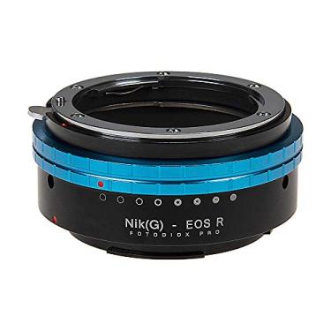 Imagem de Fotodiox Adaptador de montagem de lente Pro compatível com lentes Nikon Nikkor F Mount G-Type D/SLR para câmeras Canon RF (EOS-R) sem espelho