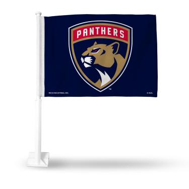 Imagem de Bandeira de carro NHL Rico Industries com mastro incluído, Florida Panthers - Design secundário