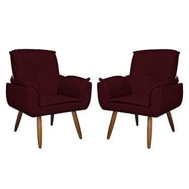 Imagem de Kit 02 Poltronas Decorativa Emília Plus Suede - Ds Estofados