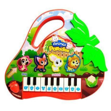 Piano Teclado Animal Brinquedo Infantil Sons Fazenda Sitio - BRANCO