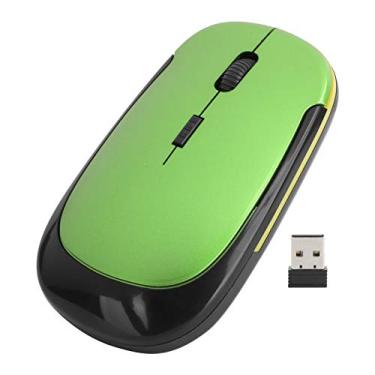 Imagem de Mouse sem fio para laptops, mini mouse óptico portátil USB 2.4G Roda de rolagem de 4 vias move 1600 dpi mouses de computador silenciosos (verde)