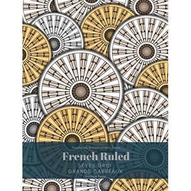 Imagem de Steampunk Monochromatic Gears French Ruled Seyes Grid Grands Carreaux: Practice Paper Perfect Bound Notebook for Handwriting, Penmanship, Caligraphy