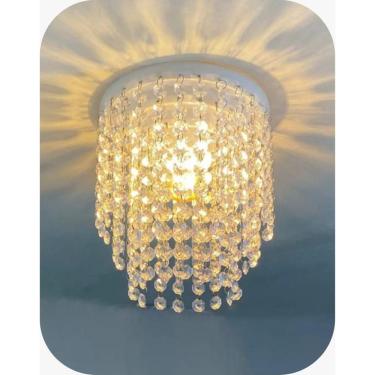 Imagem de Lustre Pendente Luminária Cristal acrílico de ALTO BRILHO, 17x20.  Reflezzo lustres e decoração.