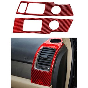 Imagem de JEZOE Adesivos decorativos de fibra de carbono vermelho para carro acessórios para interiores de carro, para honda crv 2007 2008 2009 2010 2011 estilo de carro