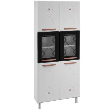 Imagem de Armário Paneleiro Aço Telasul Mirage New Com Vidro Bco/pto