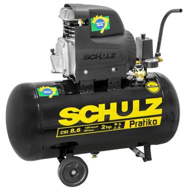 Imagem de Compressor de Ar de Pistão 2,0 HP 50 Litros 8,6 Pés Pratiko CSI 8,6|50 SCHULZ