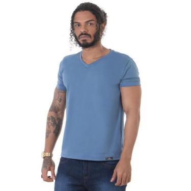 Imagem de Camiseta Gola V Ozmale Cor Azul Jeans