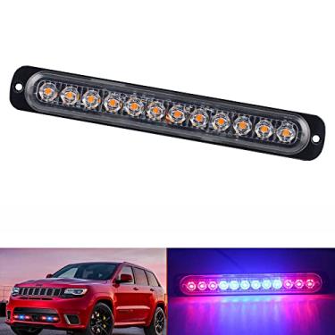 Imagem de Luz de aviso estroboscópica de carro 12 – 24 V para caminhão, 12 contas de LED, luz lateral, captador à prova d'água, lâmpada de emergência piscante (vermelho/azul)