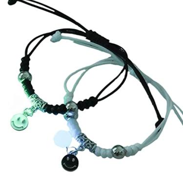 Imagem de Pulseiras Luminosas Casais,Casal Corda Ajustável Correspondência Amiga Pulseiras - Pulseiras Luminosas de Amizade para Casais Mãe e Filha para Mulheres Crianças Pacote com 2 Pulseiras para Aelevate