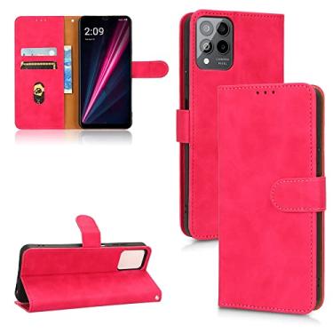 Imagem de YUNCHAO Caixa de telefone Para T-Mobile Revvl 6 Pro 5g Skin Feel Flip Leather Case de telefone capa para celular