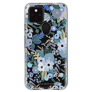 Imagem de Capa Rifle Paper CO. - Google Pixel 4a (5G) - 6,2 polegadas - Design floral - Festa no jardim - Azul
