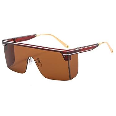 Imagem de Óculos de sol polarizados para homens e mulheres, óculos de sol esportivos, óculos de sol com armação grande personalizada, unissex, Lente de chá com armação de chá, Small