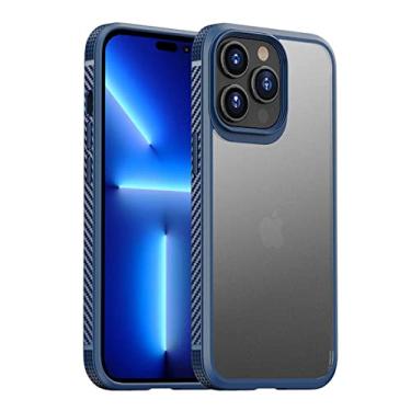Imagem de para o iPhone 14/14 Pro/14 Plus/14 Pro Max Case,Capa Protetora Translúcida Matte Back Capa de telefone fina à prova de choque, sem impressões digitais, de corpo inteiro (iPhone 14 Pro Max,blue 2)