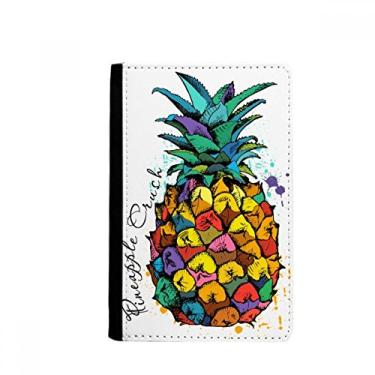 Imagem de Porta-passaporte de frutas tropicais de abacaxi de cor forte Notecase Burse carteira capa porta-cartão, Multicolor