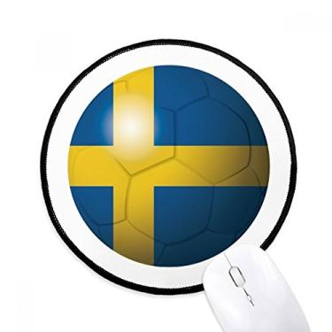 Imagem de DIYthinker Tapete redondo para computador com a bandeira nacional da Suécia para futebol americano e escritório