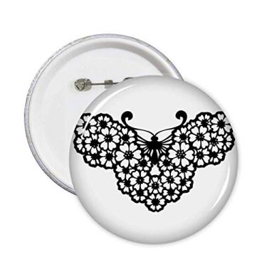 Imagem de Borboleta com asas florais alfinetes emblema botão decoração acessório 5 peças