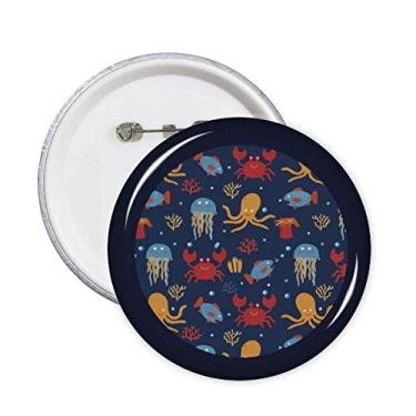 Imagem de Emblema de broches de água-viva de caranguejo de água-viva com botão de decoração 5 peças