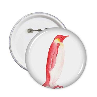 Imagem de IUCN Animais Ameaçados de Extinção Alfinetes Pinguim Imperador Vermelho Emblema Emblema Acessório Decoração 5 peças