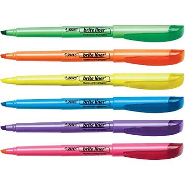 Imagem de BIC BL11AST - Marca-texto Brite Liner Clipe, Bolso 12/BX, Tinta Sortida