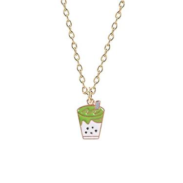 Imagem de CNBPIC Diy Colar Estilo Feminino Leite Chá Sorvete Liga Pingente Aniversário Joias Presente