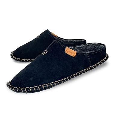 Imagem de Clarks Mens Open Back Suede Leather Slipper With Heavy Stitching - Plush Sherpa Lining - Indoor Outdoor House Slippers For Men (11 M US, Black)