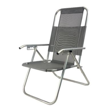 Imagem de Cadeira De Praia Reclinavel Aluminio 5 Posições Reforçada Vip 150Kg-C