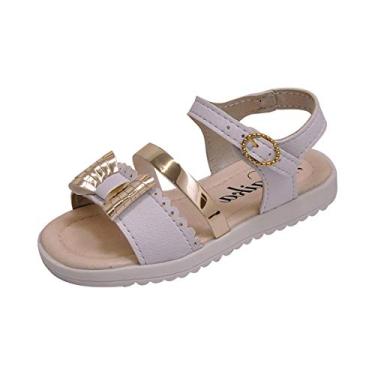 Imagem de Sandália Papete Infantil Menina Laço Metalizado Branca