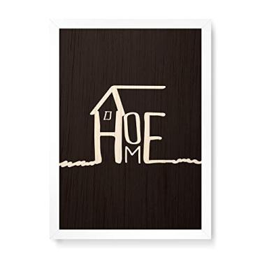 Imagem de Arte Maníacos Quadro Decorativo em Madeira Home Fundo Preto - 23x16,25cm (Moldura caixa em laca branca)